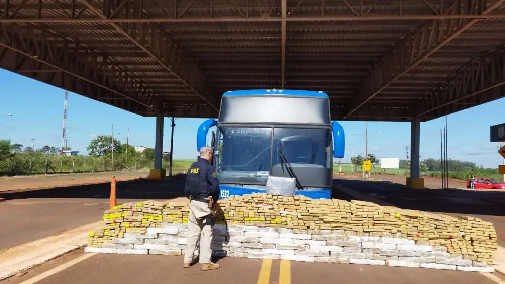 Bus que salió de Paraguay cae con casi 1500 kilos de marihuana en Brasil